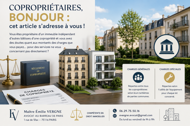 UN COPROPRIETAIRE DOIT-IL PAYER DES CHARGES DE COPROPRIETE POUR UN BATIMENT INDEPENDANT DU SIEN?