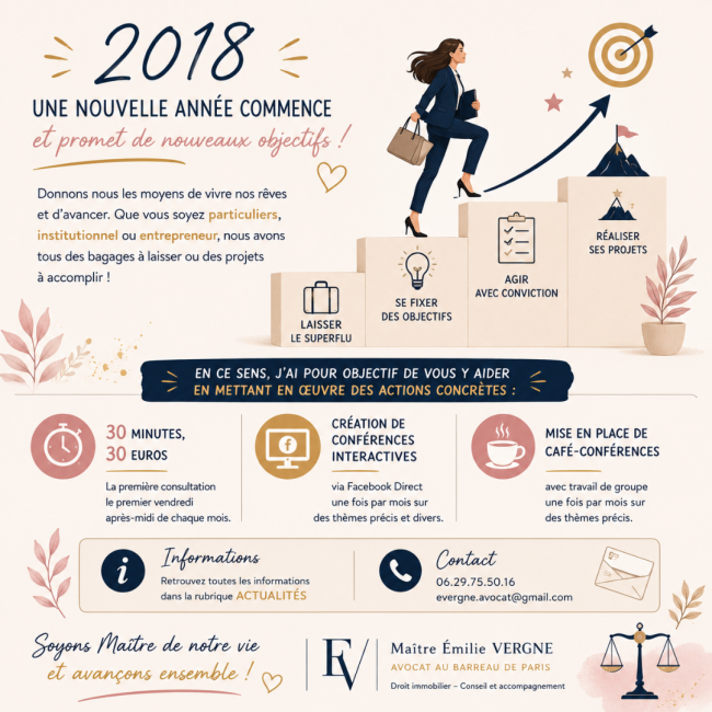 Nouveaux objectifs 2018 pour un avocat plus disponible et plus moderne