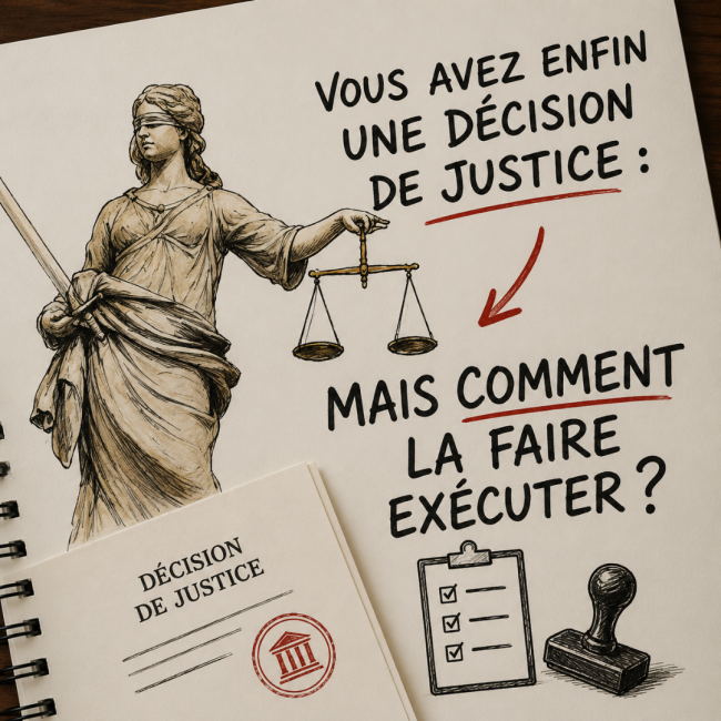 VOUS AVEZ ENFIN UNE DECISION DE JUSTICE: MAIS COMMENT LA FAIRE EXECUTER?