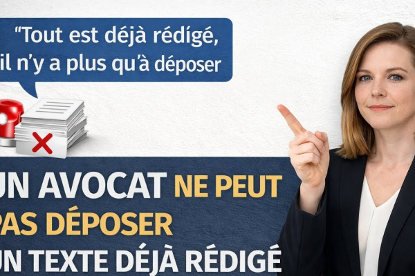 Un avocat ne peut pas déposer un texte déjà rédigé par un tiers