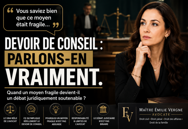 Devoir de conseil de l’avocat : peut-il soutenir un moyen fragile ou discutable ? 