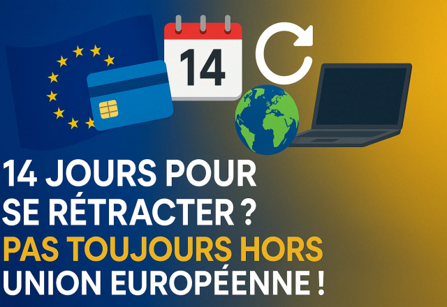 DROIT DE RETRACTATION : ACHATS EN LIGNE HORS UNION EUROPÉENNE 