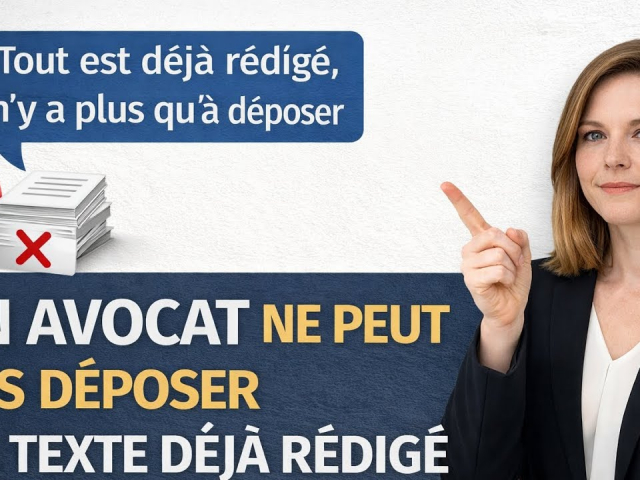 Un avocat ne peut pas déposer un texte déjà rédigé par un tiers