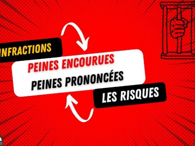 J'AI COMMIS UNE INFRACTION, QUELS  RISQUES : PEINE ENCOURUE ET PEINE PRONONCEE