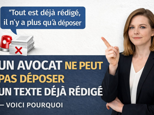 Un avocat ne peut pas déposer un texte déjà rédigé par un tiers