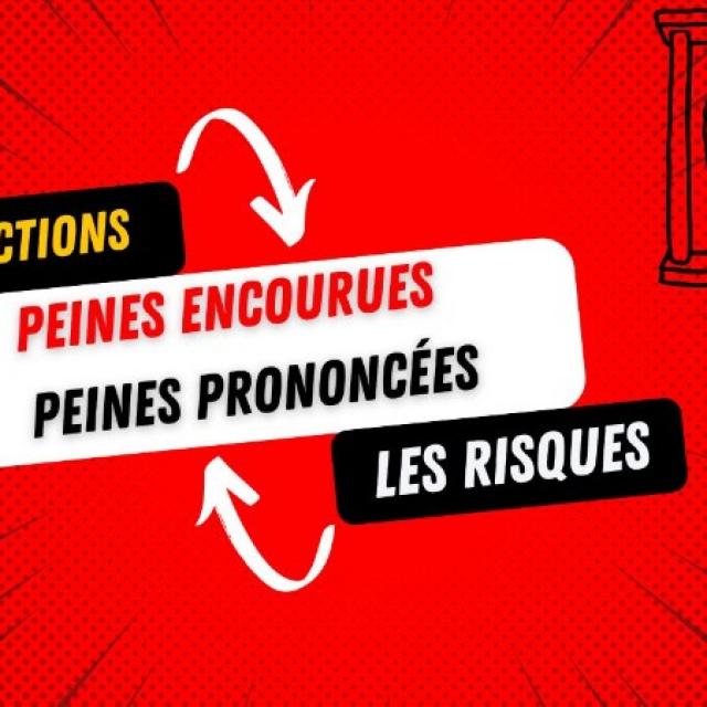 J'AI COMMIS UNE INFRACTION, QUELS  RISQUES : PEINE ENCOURUE ET PEINE PRONONCEE